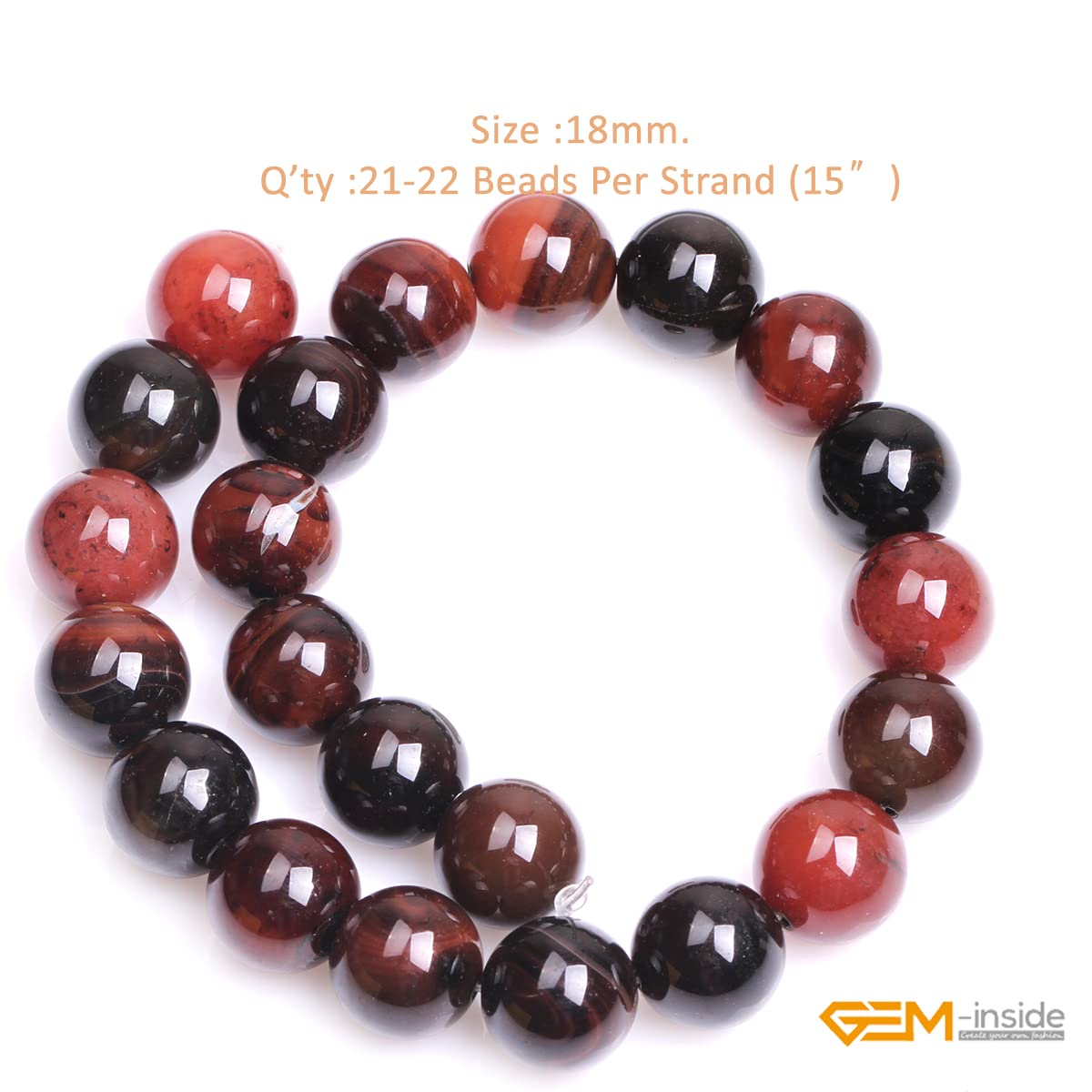 GEM-Inside Dream Agate 18mm Gemstone Beads Crystal Energy Stone Power for Jewelry Making Round 15 Inches