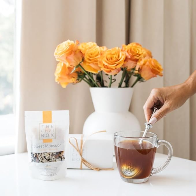 The Chai Box - Sweet Monsoon - Premium Chai Tea - Featured in Oprah's Favorite Things - Loose Leaf Black Tea w/Sweet mangoes, luscious coconut, cinnamon and clove - 2.5oz