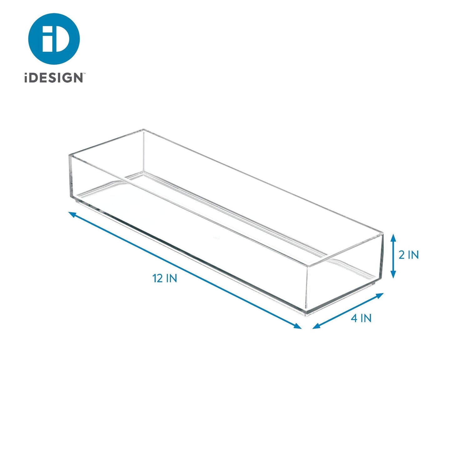 iDesign Clarity Drawer, Kitchen and Bathroom Organization Silverware, Spatulas, Gadgets, Large-Set of 2