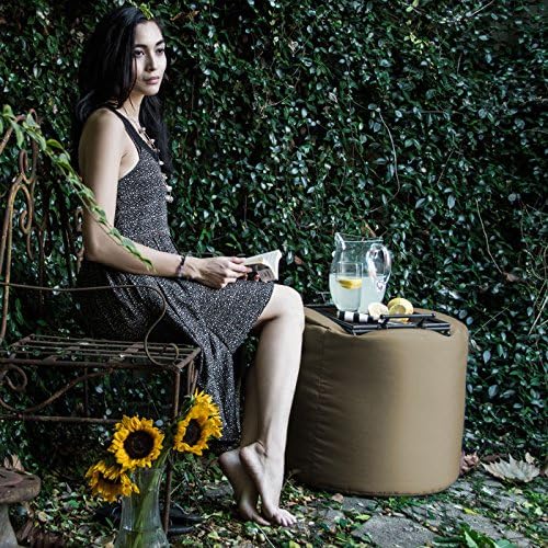 Jaxx Spring Indoor/Outdoor Bean Bag Pouf Ottoman, Navy