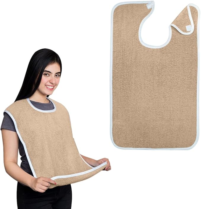 Avalon Towels Adult Bibs for Women 100% Cotton Bib for Adults for Eating - Terry Cloth Adult Bibs for Men Clothing Protectors