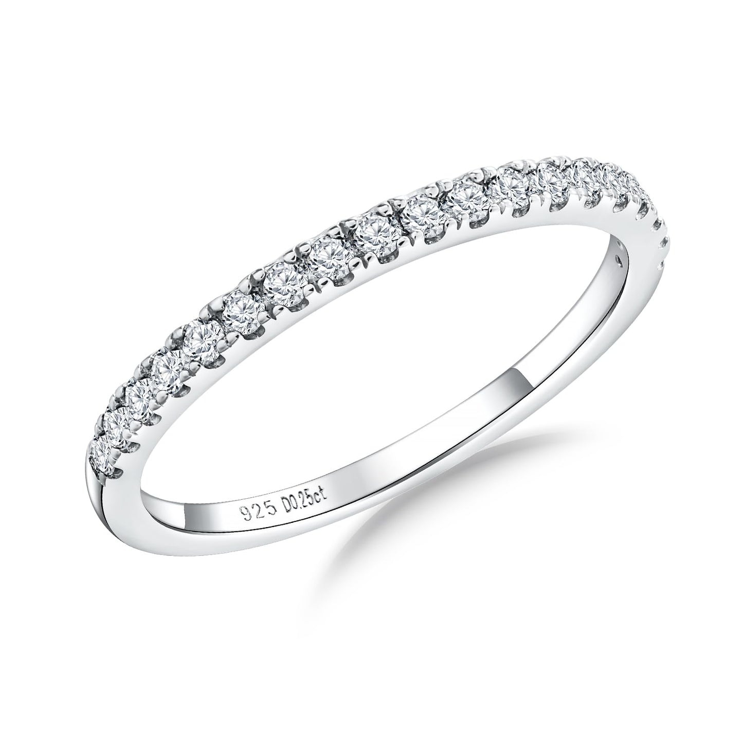 AGRULE Bezel Set Moissanite Wedding Band 0.25 Cttw Stackable Faux Diamond Ring for Men Women, Size 9