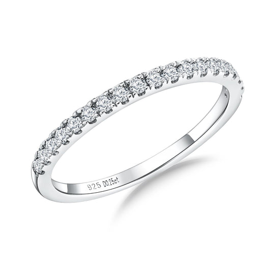 AGRULE Bezel Set Moissanite Wedding Band 0.25 Cttw Stackable Faux Diamond Ring for Men Women, Size 9