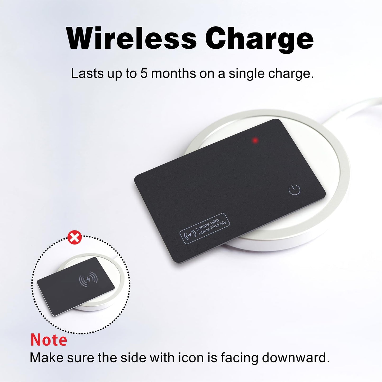 Wallet Tracker Card, Apple Find My Compatible (iOS Only), Slim Smart Bluetooth Tracker, Rechargeable Item Locator for Keys & Luggage, IP68 Waterproof, Gift for Men & Women