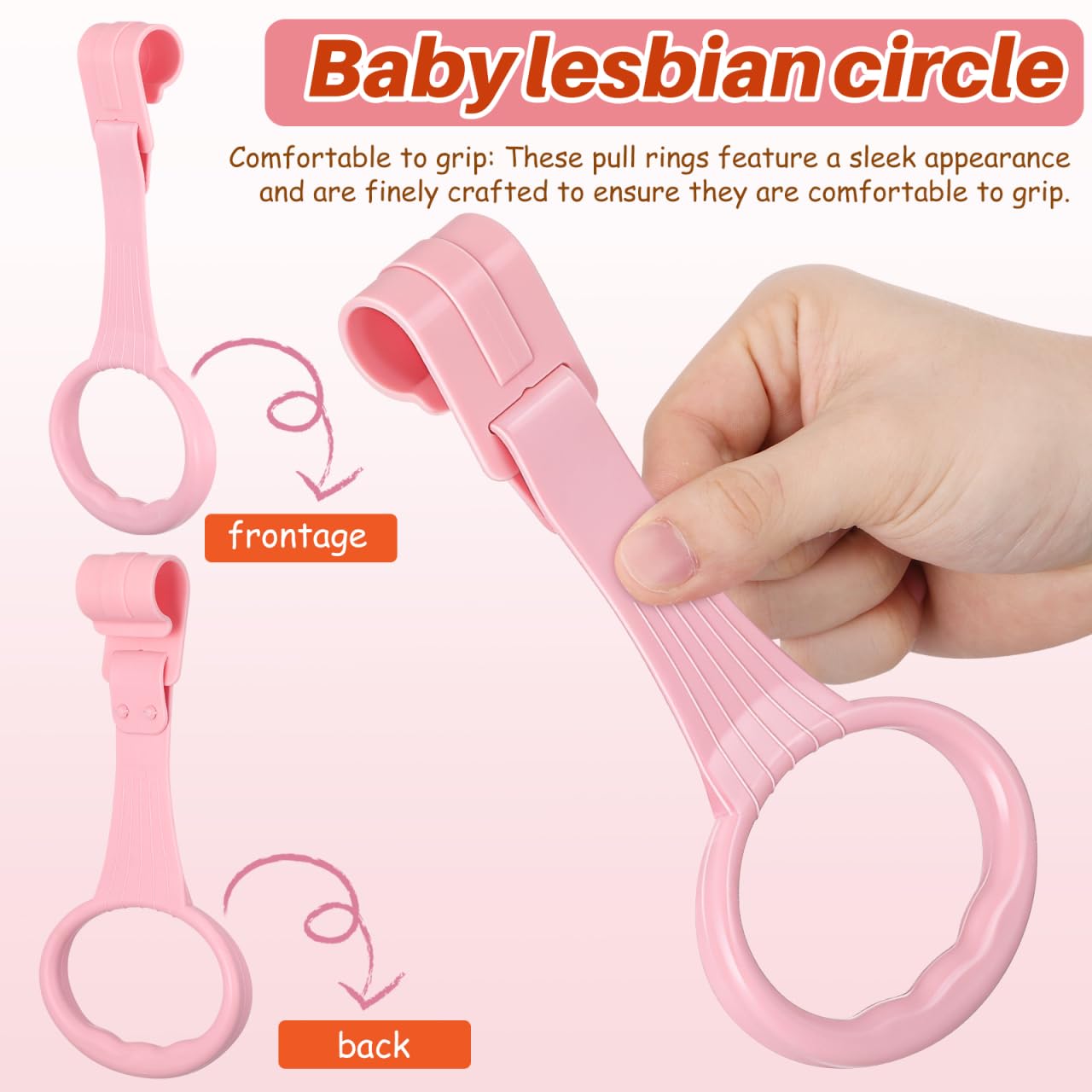 JECOMPRIS Pull up Rings 4 Pcs Set Toddler Handle Rings for Crib and Infant Walking Assistant Stand up Training Toy
