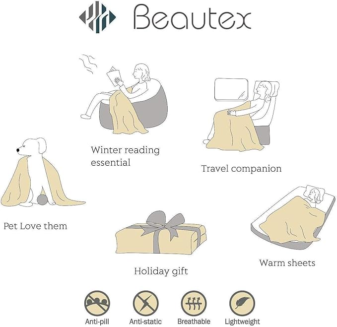 BEAUTEX Sherpa Fleece Throw Blanket Twin Size for Couch - Thick and Warm Blanket for Winter, Fluffy Flannel Plush Twin Blanket, Fuzzy Blue Cuddle Blankets for Couch Bed Sofa (60" x 80", NavyBlue)
