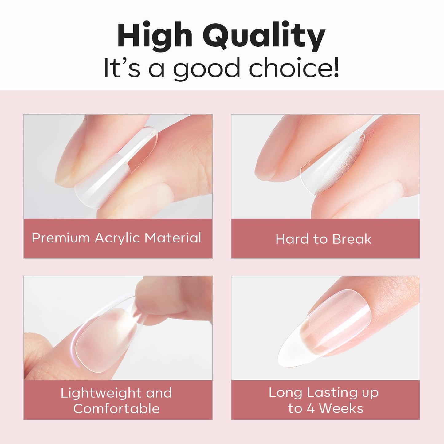 modelones Long Almond Guiding Line Nail Tips, Stiletto Soft Gel Tips Fake Nails False Acrylic Extensions Seamless Accurate Positioning Scale Line, Full Matte Professional Nail Salon 216PCS 12Sizes