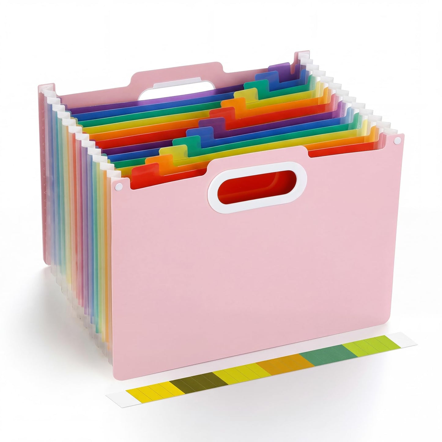 Comix Expanding File Folder, 13 Pockets Accordion File Organizer, Letter/A4 Size Document Organizer for Home Office School, Pink