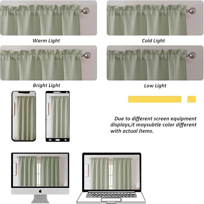Chyhomenyc Light Green Curtains 78 Inch Length 2 Panels Set, Faux Linen Textured Light Filtering Soft Airy Farmhouse Curtain Drapes for Living Room Bedroom, 40Wx78L