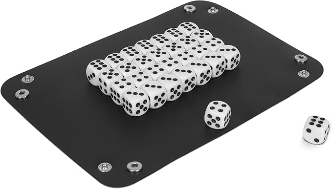 Party Games Leather Dice Cup Set, 5 Dice Cups+25 Dice+1 Folding Tray Exclusive Storage and Transport Case Made of Faux