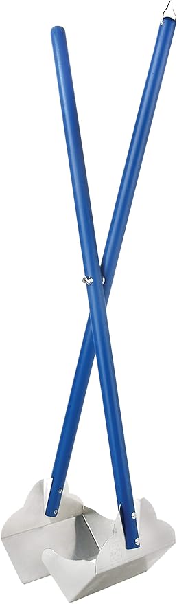 Four Paws Stainless Steel Long-Handled Dog Pooper Scooper Rake, Spade, & Pan 3 Piece Set, Pet Waste Pickup Tool, 38" x 10"