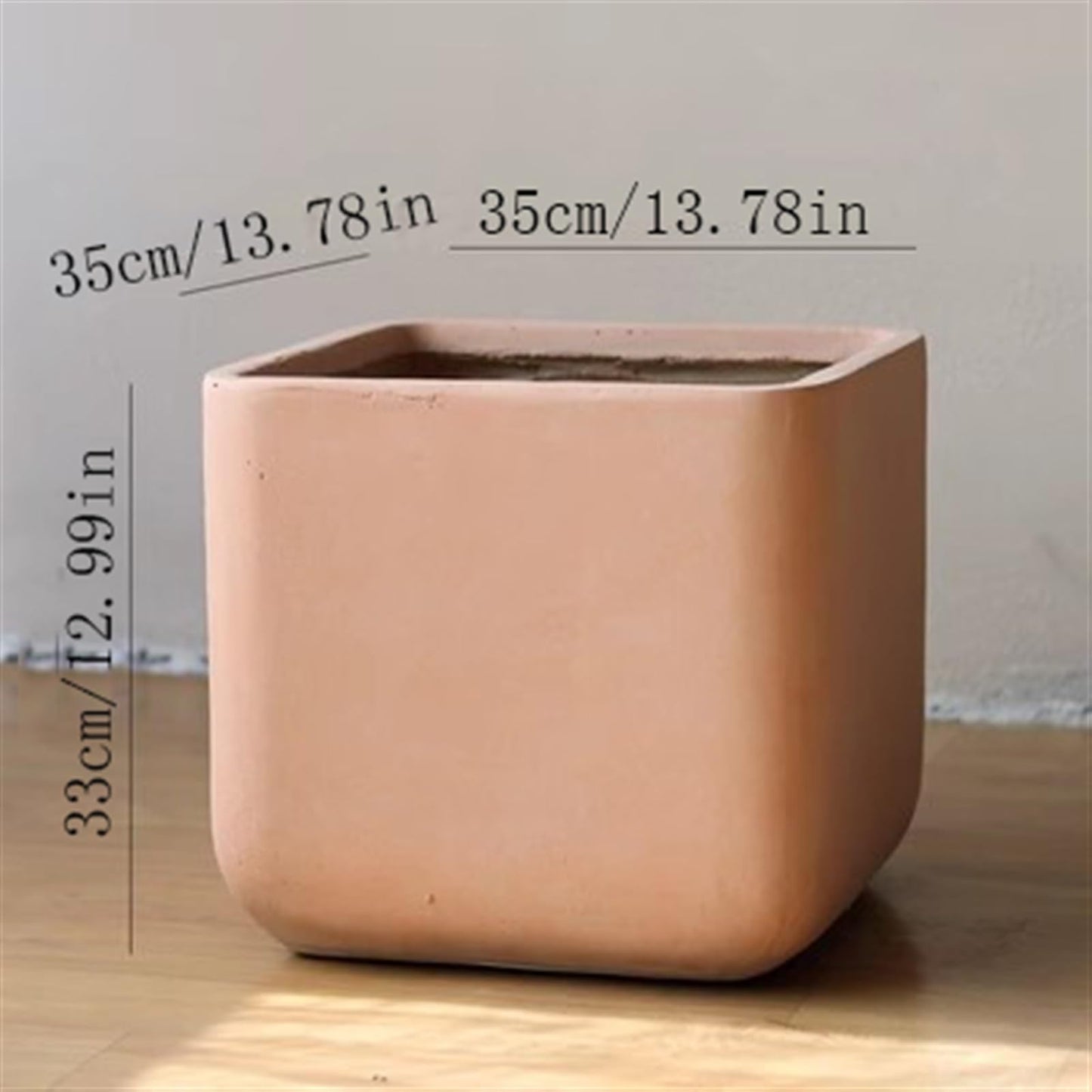 Xilin-872 Plant Pot, Flower Pots, Square, Large, Artificial Concrete, Tall Model, Green Plants and Flowers, Flower Pots, Simple, Plain Floor Decoration, Planters Flower Planters (White, Large)