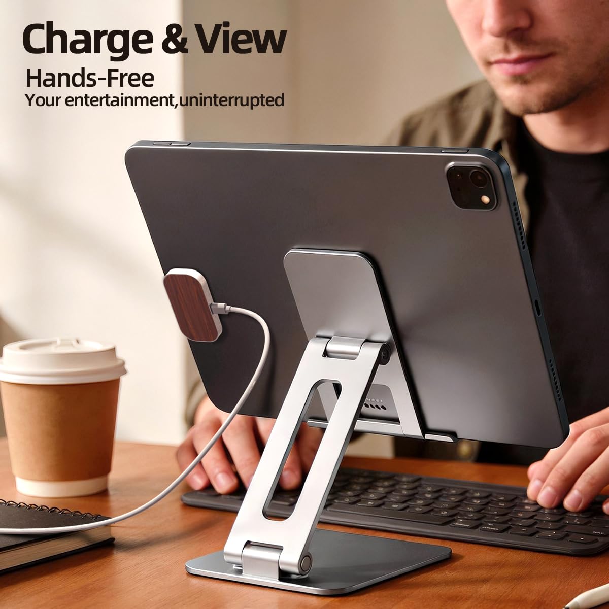 Magnetic Wireless Charger for iPad Pro iPad Pro 11 (2024/2025 M4) ONLY, 18W Fast Charging Smart Connector Charger, Aluminum Alloy Wireless Charging Pad with USB-C Cord Cable
