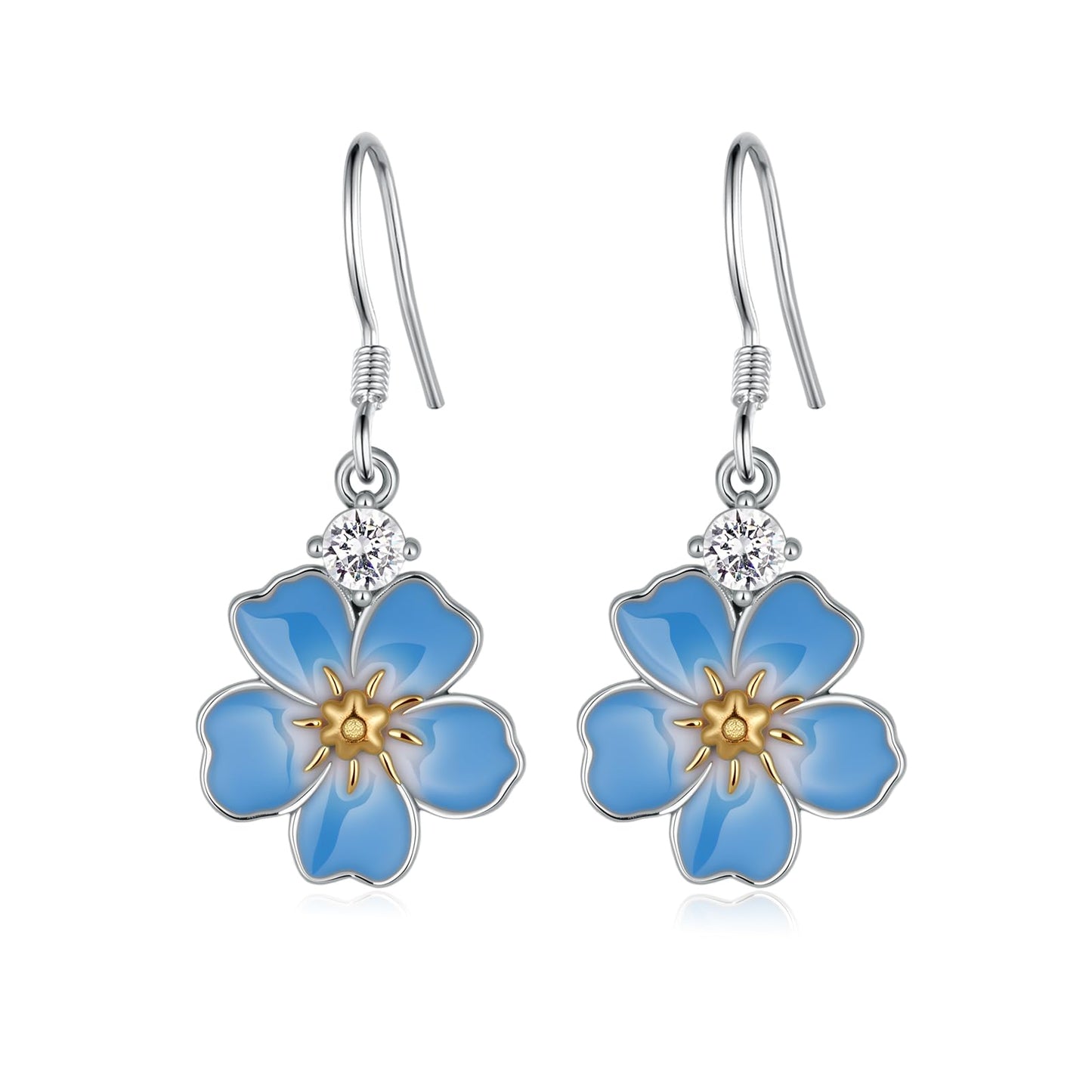 Forget Me Not Earrings 925 Sterling Silver Flower Earrings Forget Me Not Jewelry Gifts for Women