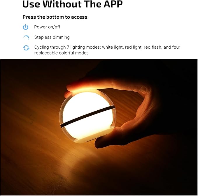 OLIGHT Ostrip Smart LED Strip Lights with App Control Bundle with Sphere 75 lumens Stepless Dimming Table Lamp, Magnetic Rechargeable RGB Ambient