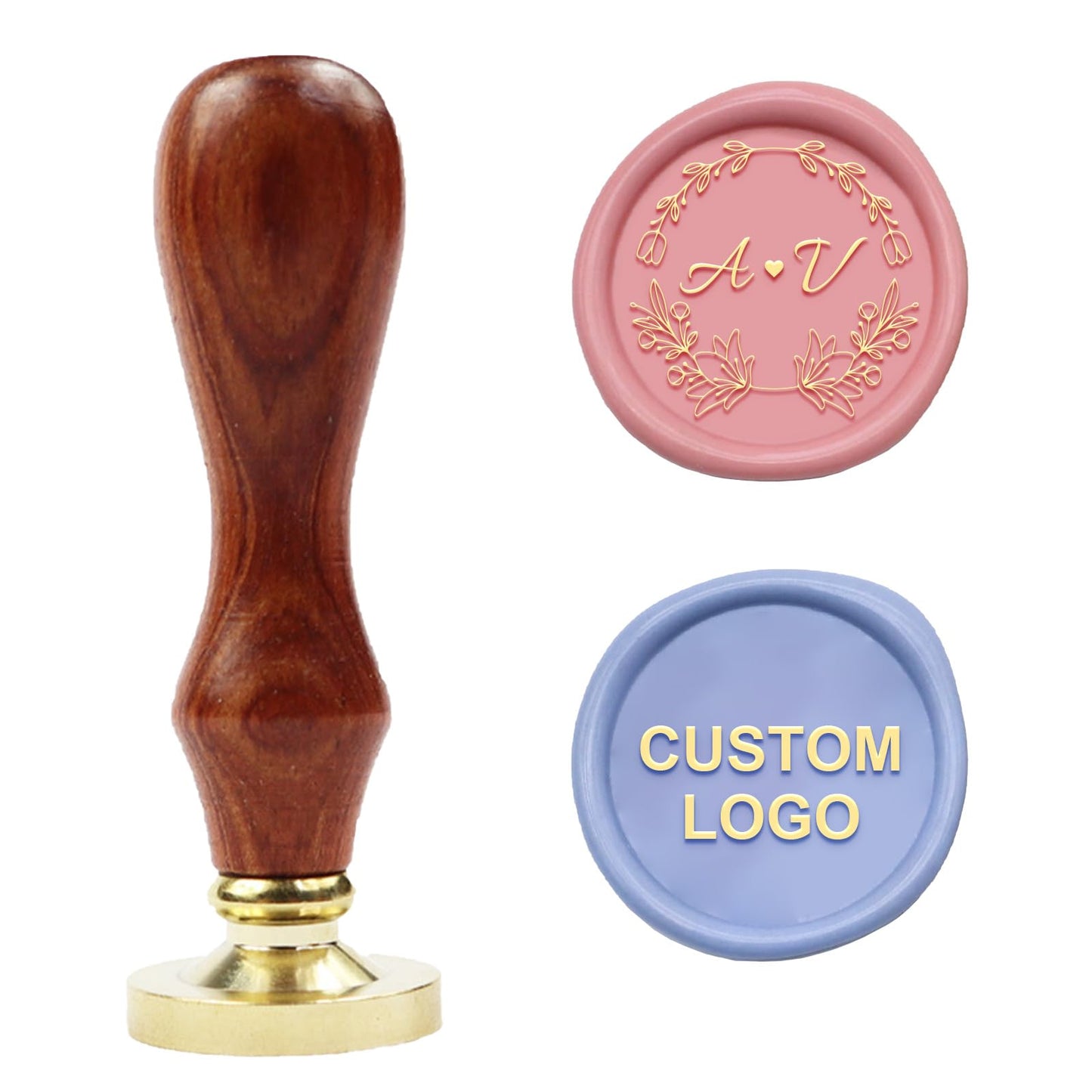 Personalized Wax Seal Stamp Custom Sealing Wax Stamp with Your Own Design Picture/Logo Customized for Wedding Invitation Wine Decoration Envelopes Christmas Gift and Graduation Gifts