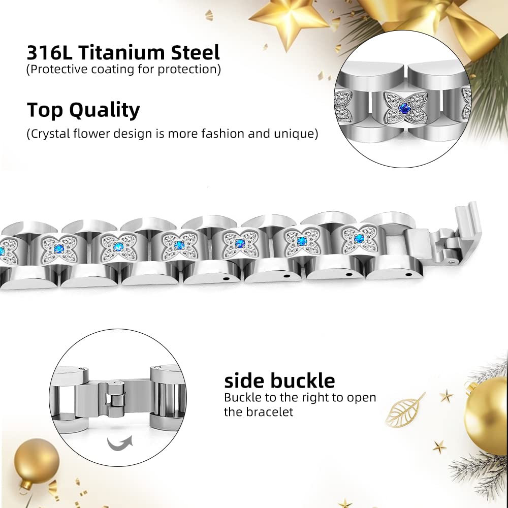 JEROOT Ultra Strength Magnetic Bracelet for Women | 3500-6000 Gauss Neodymium Magnets | Magnetic Therapy Jewelry with Adjustable Tool & Gift Packaging
