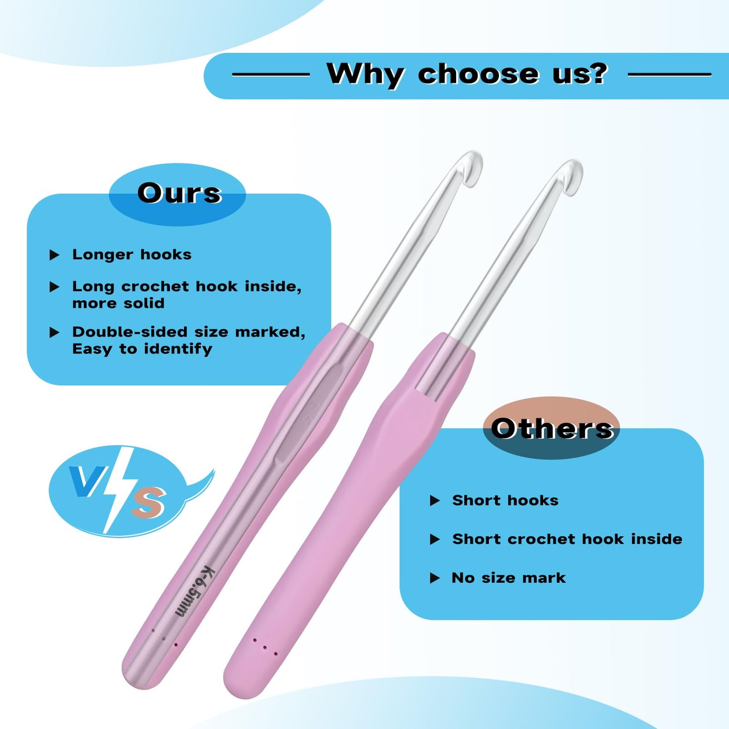 Mayboos 14 Sizes Crochet Hook Set, Large Crochet Hooks Yarn Needle Kits Knitting Needles with Ergonomic Handles for Beginners