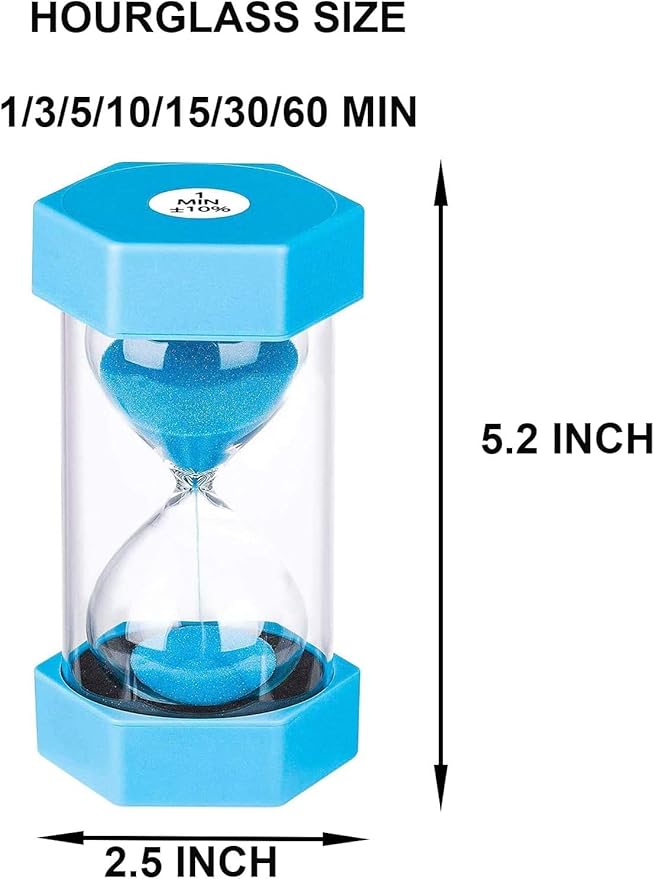 Hourglass Timer Sand Clock 10 Minute: Plastic Sand Timer 10 Minutes, Small Purple Sand Watch 10 Min, Hour Glass Colorful Sandglass Timer for Kids, Games, Classroom, Kitchen, Decor