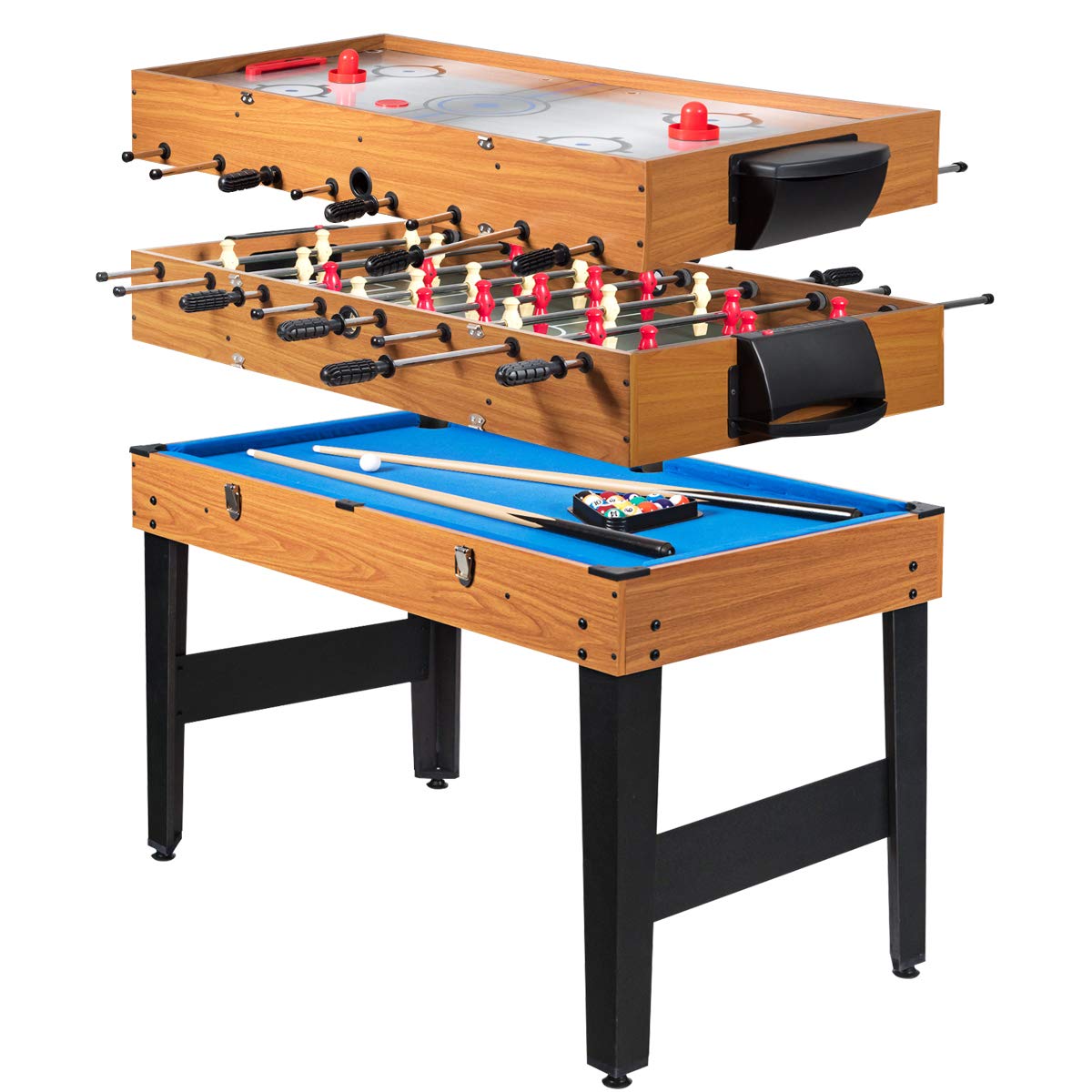 OFFICEJOY Multiple Foosball Table, 3 in 1 Game Table with Soccer, Sling, Horkey Game, 48" Combo Soccer Table for Kids, Adult, Party, Gatherings, Clubs, Game Room