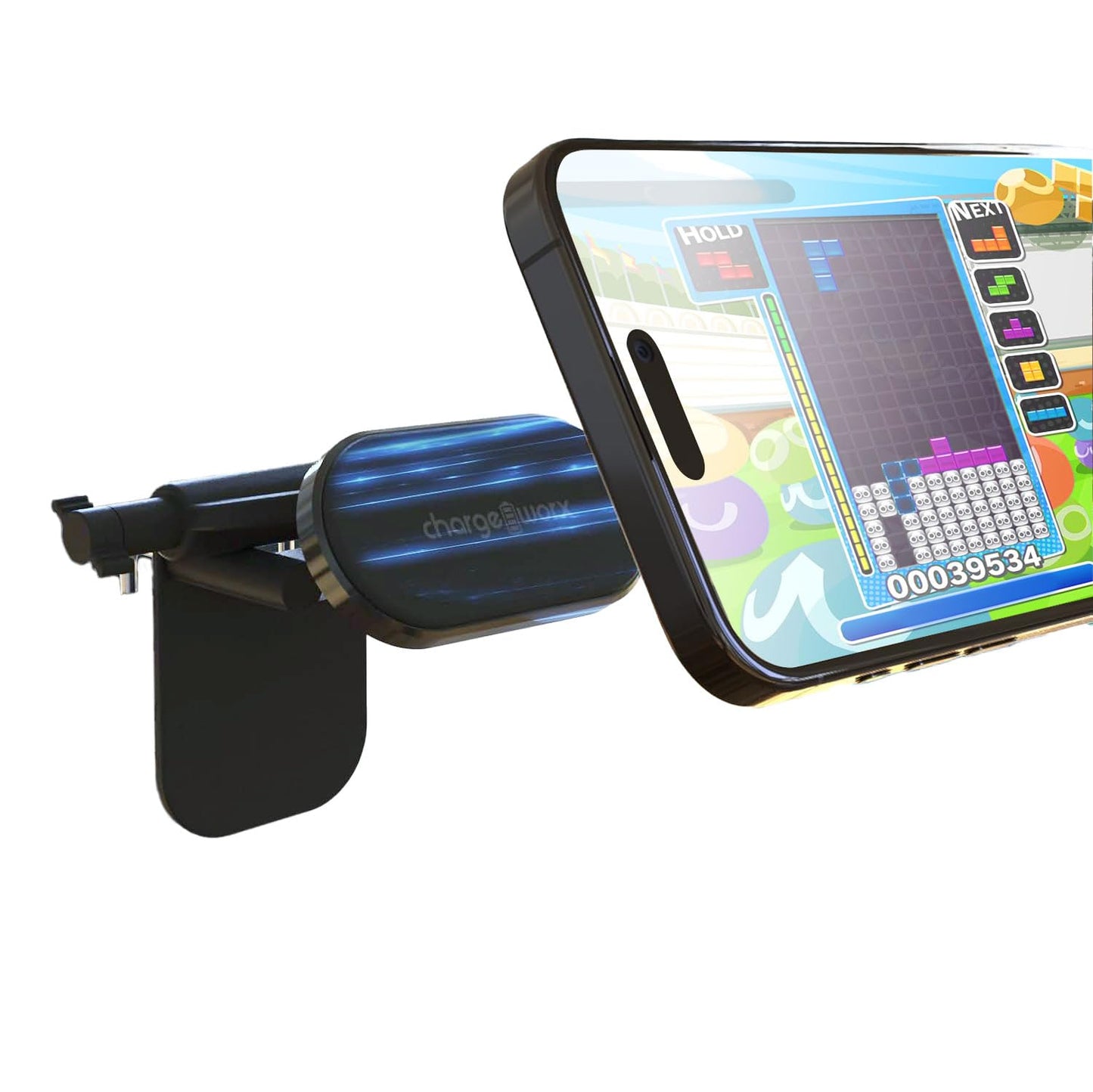 CHARGEWORX in-Flight Magnetic Phone & Tablet Mount for Airplanes, MagSafe-Compatible Travel Phone Holder for Tray Tables, 360° Rotating & 90° Pivoting Airplane Phone Stand with Travel Pouch