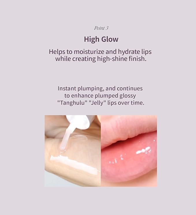 Heart Percent Dote On Mood Top Coating Lip Plumper, High-Shine Glossy Finish Warm to Cool Tone Changing Lip Gloss 02. Cool Changer