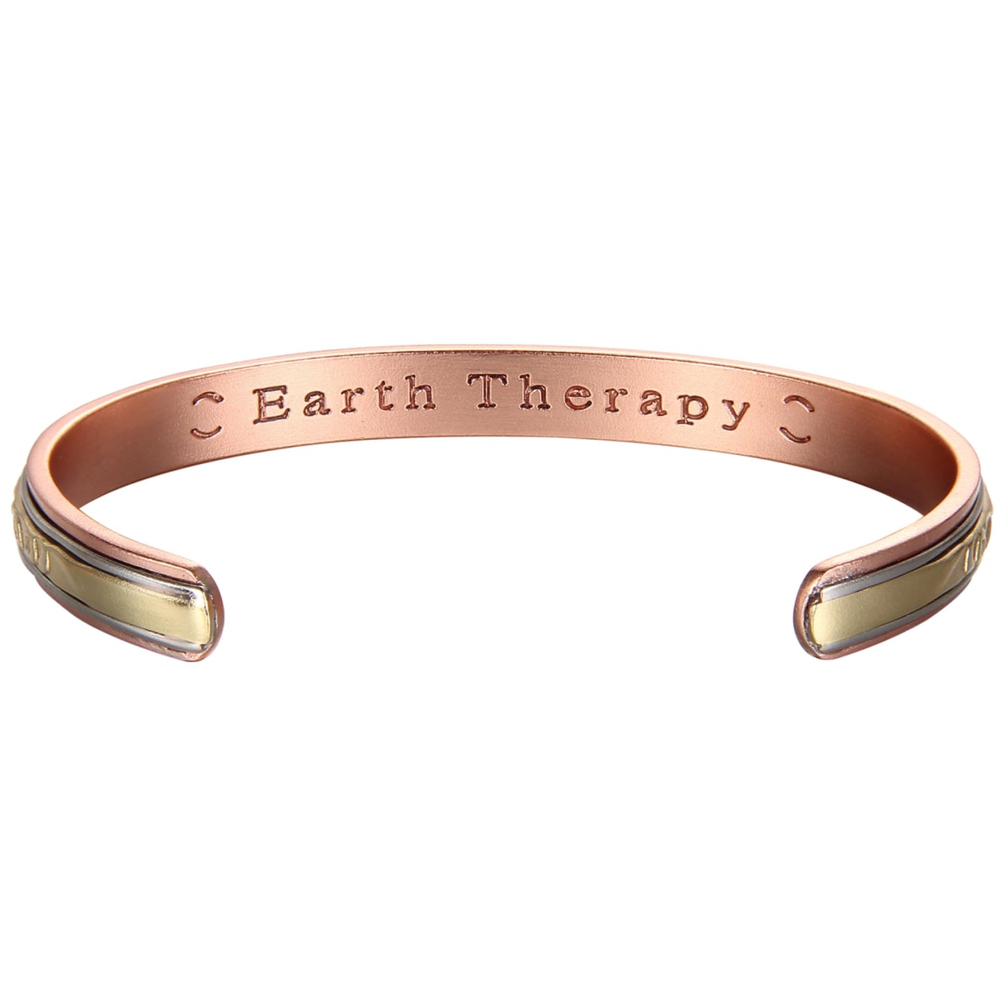 Earth Therapy Original Rope Inlay and Fleur D'OR Pure Copper Magnetic Cuff Bracelets - Ultra Strength - Adjustable - for Men & Women