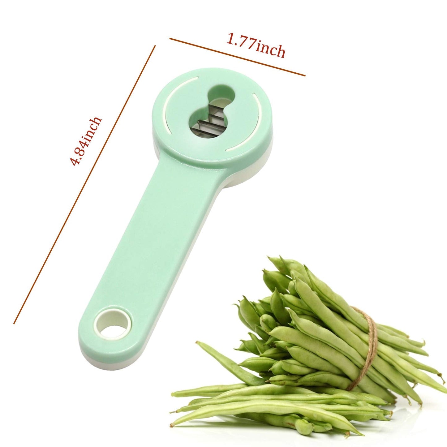 2Pcs Multifunction Bean Slicer, Stainless Steel Snow Bean Green Bean French Bean Cutter Long Bean Shredder Stringer Kitchen Tool