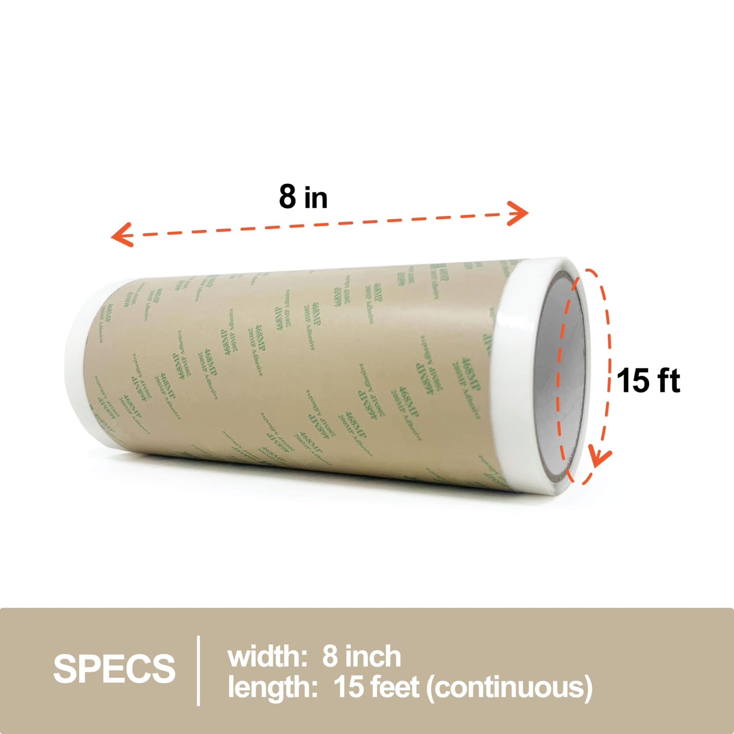 Gizmo Dorks 468MP Double Sided Adhesive Transfer Tape Sheet Roll, 8" Width x 15 ft