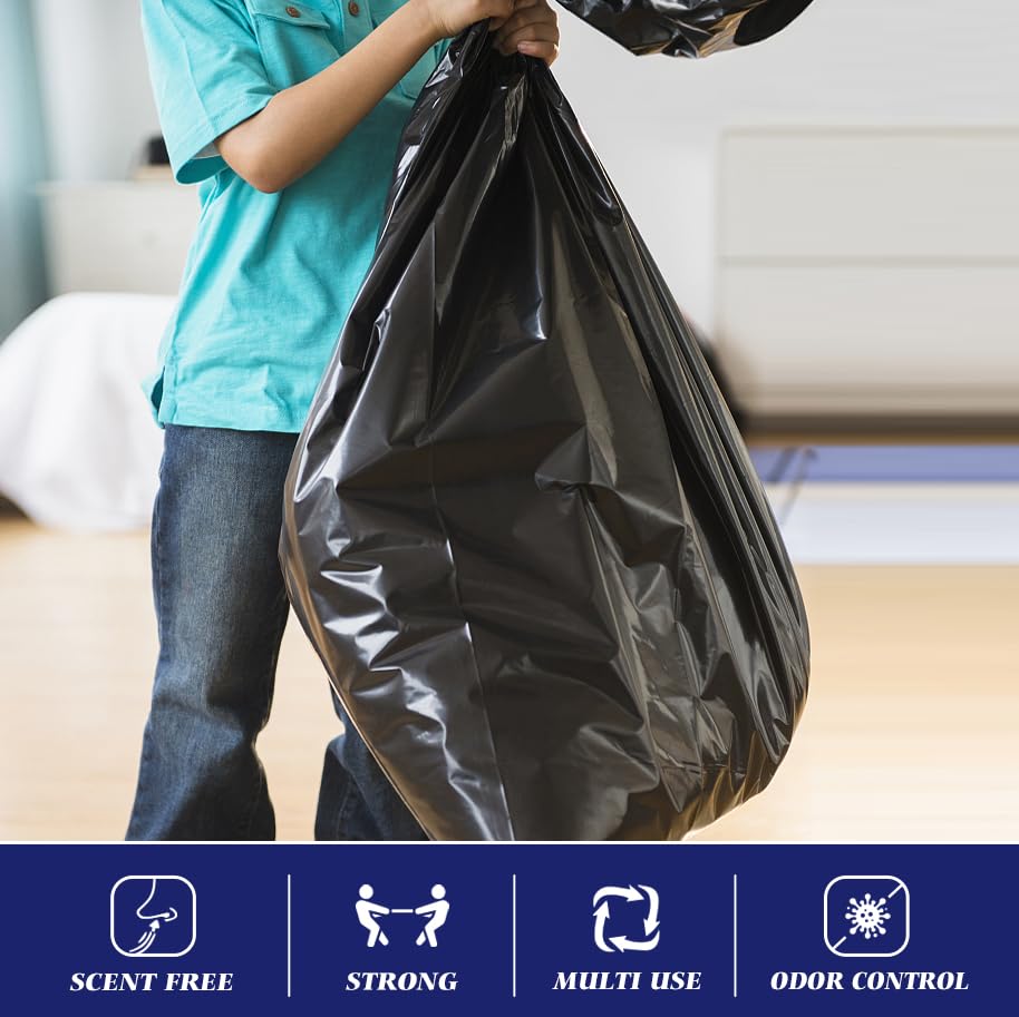 Large Black Trash Bags 64 (32 Count)