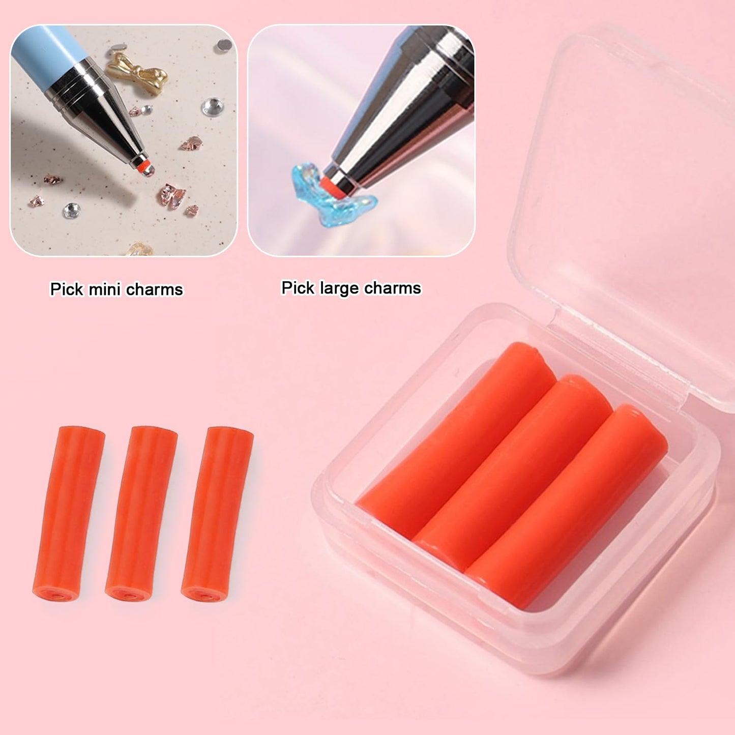YECIRALA 10 Pack Diamond Art Wax Refills Kit, Nail Art Rhinestones Picker tool Red Wax Clay Refills with Storage Boxes for Refillable Drill Pen 5D Diamond Painting & 3D Embroidery Crafts Accessories