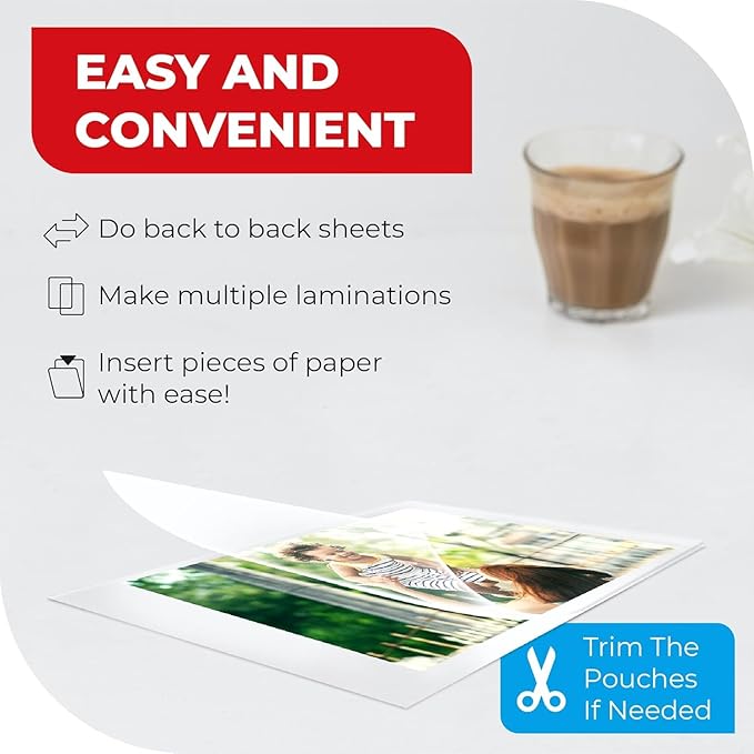 3MIL Thermal Laminating Sheets (200 Count) 9x11.5 inch, Letter Size, Dry-Erase Friendly Laminate Pouches, Compatible with Laminator Machine, Crystal Clear Laminated Finish