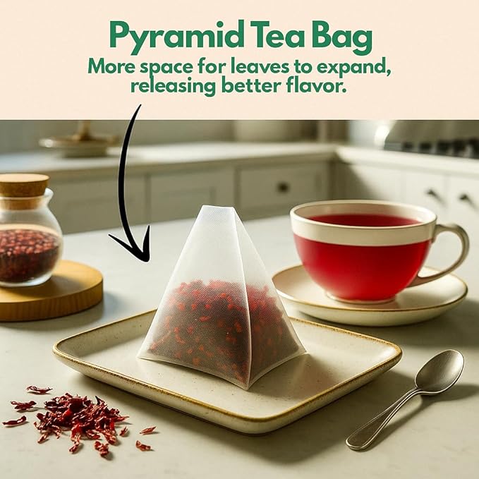 Tozzy Organic Hibiscus Tea – 100 Count, Plant-Based Pyramid Tea Bags