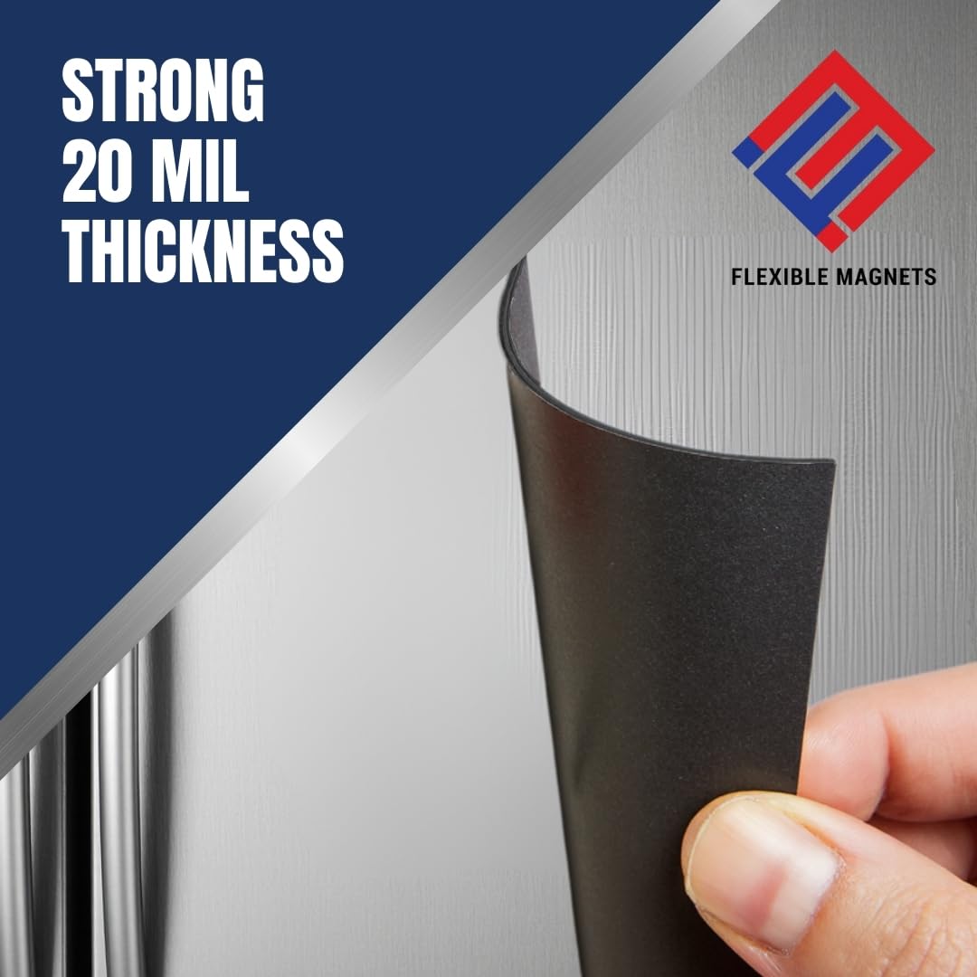 Flexible Magnets – Magnetic Sheets with Adhesive Backing, 8.5" x 11" (10 Pack) Stick-On Magnetic Sheets for Refrigerator Magnets, Magnetic Labels, Crafts, DIY Projects & More