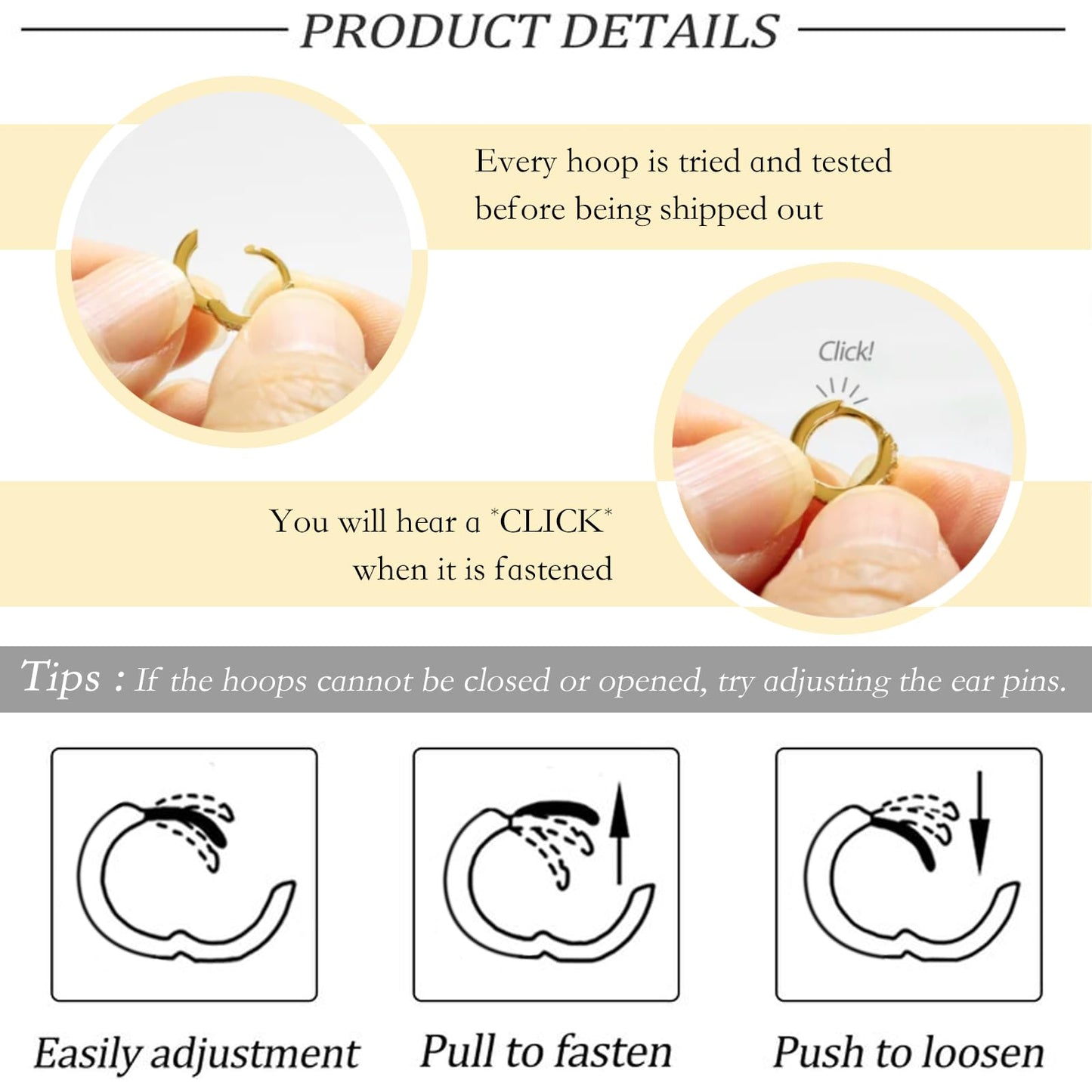 Silver Hoop Earrings Set for Women Huggie Cartilage Clip On Earrings Set for Multiple Piercing Lightweight Jewelry