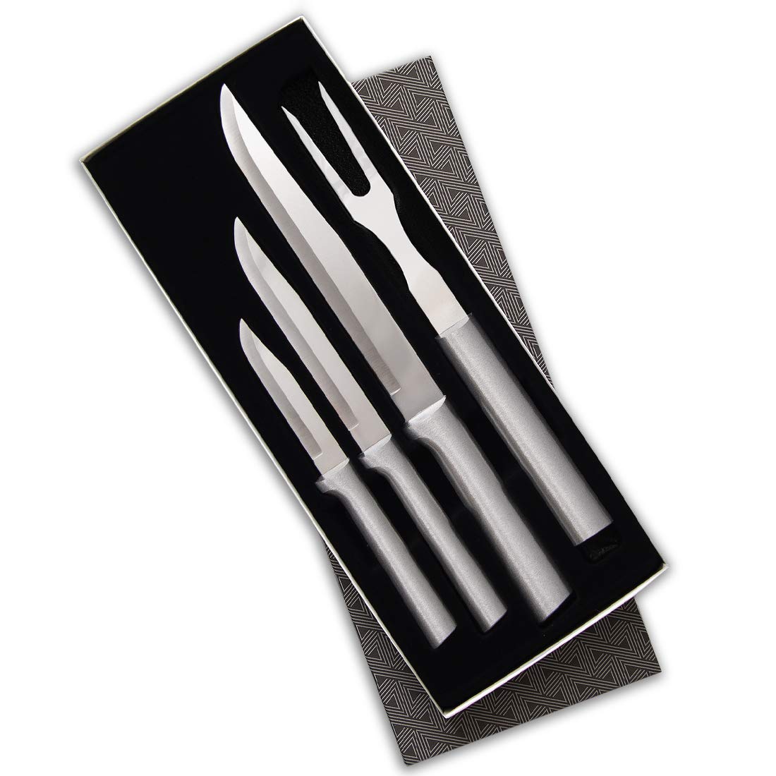 Rada Cutlery Prepare Then Carve Gift Set (S3C), 4-Piece Knife Set, Stainless Steel Blades, Silver Handle