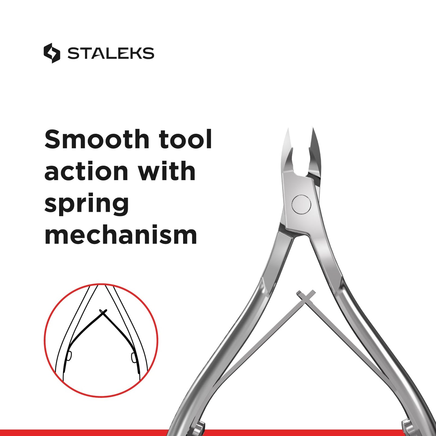 Staleks CLASSIC 12 Cuticle Nippers – 5mm Blade – Stainless Steel – Compact Design – For Home Manicure & Pedicure