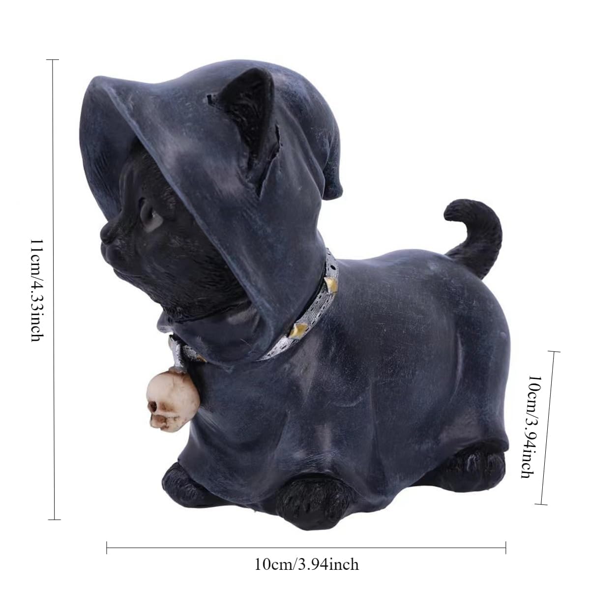zhuja Halloween Black Cat Statue Decor Gothic Cat Lovers Witchy Home for Outdoor Patio Lawn Yard Decoration (Black)