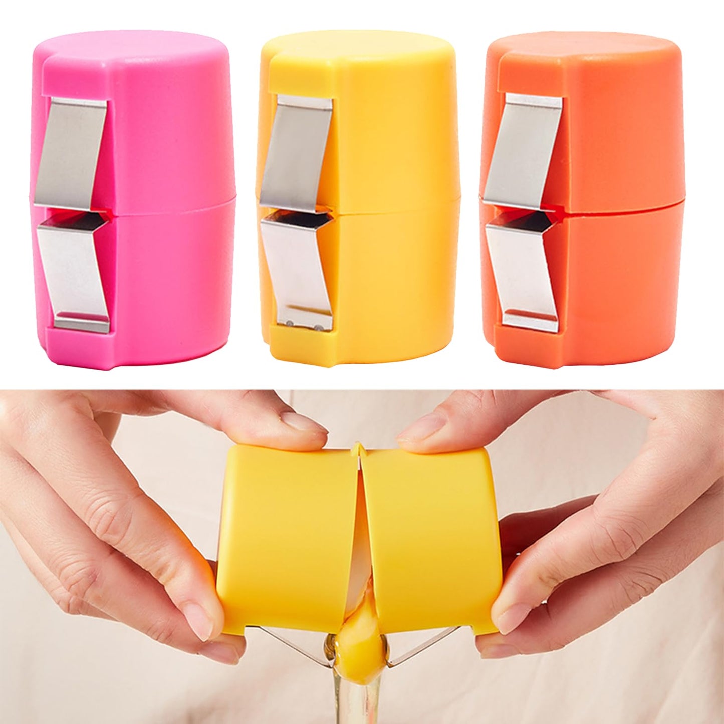 Egg Shell Opener, 3 Pcs Egg Separator for Raw Eggs, 2025 New Egg Cracker Tool, Stainless Steel Eggshell Breaker Egg Shell Cutter Kitchen Gadgets,Quickly Cutting Off Cooked Eggs