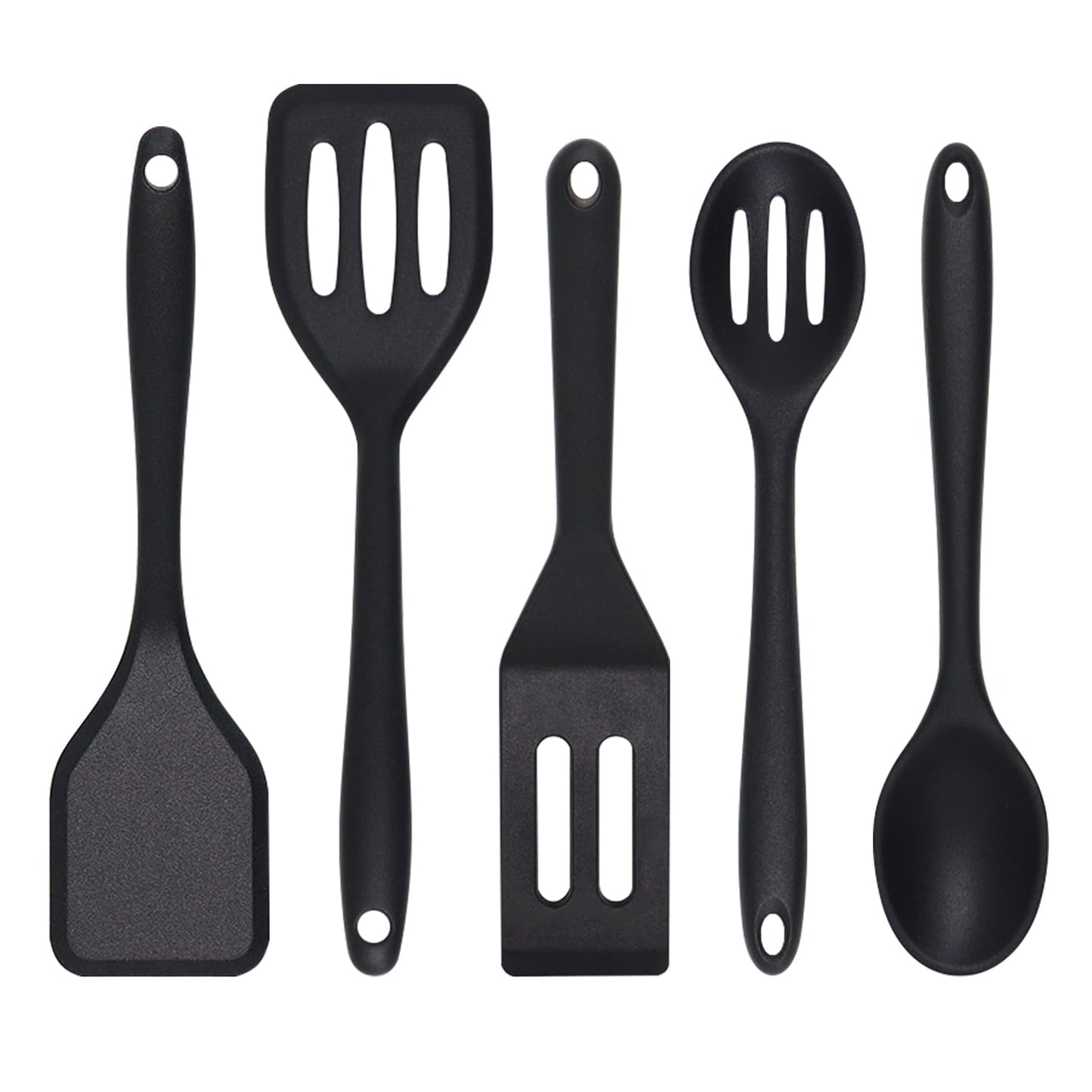 Eolilim Small Spatulas 5PCS, Mini Size Silicone Turner Easy to Clean, Flexible Brownie Spatula, Spatulas for Kitchen Use, Mini Silicone Spatula for Fish, Fried Rice