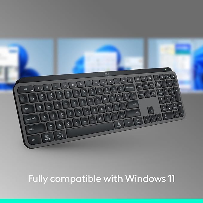 Logitech MX Keys S Wireless Keyboard, Low Profile, Fluid Precise Quiet Typing, Programmable Keys, Backlighting, Bluetooth, USB C Rechargeable, for Windows PC, Linux, Chrome, Mac - Graphite