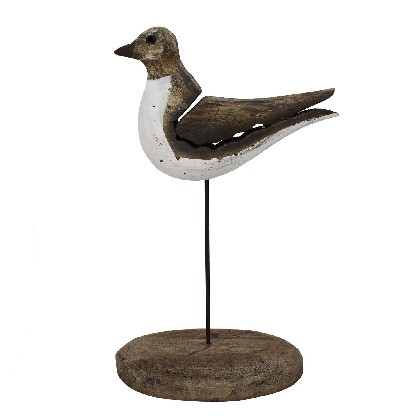 Veclotch Wood Seagull Figurine Nautical Decoration, Rustic Sea Bird Statue Nautical Beach Theme Seabird Sculpture Table Top Decor for Living Room Bathroom Home Decor
