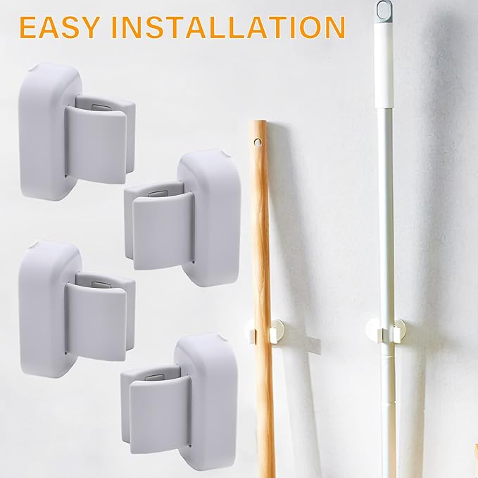 4 Pcs Toothbrush Holder Wall Mounted – Self Adhesive Multi-Function Organizer for Bathroom Wall, Dorm, Cabinet, Kitchen, and More, Detachable Dispenser (White) (4)