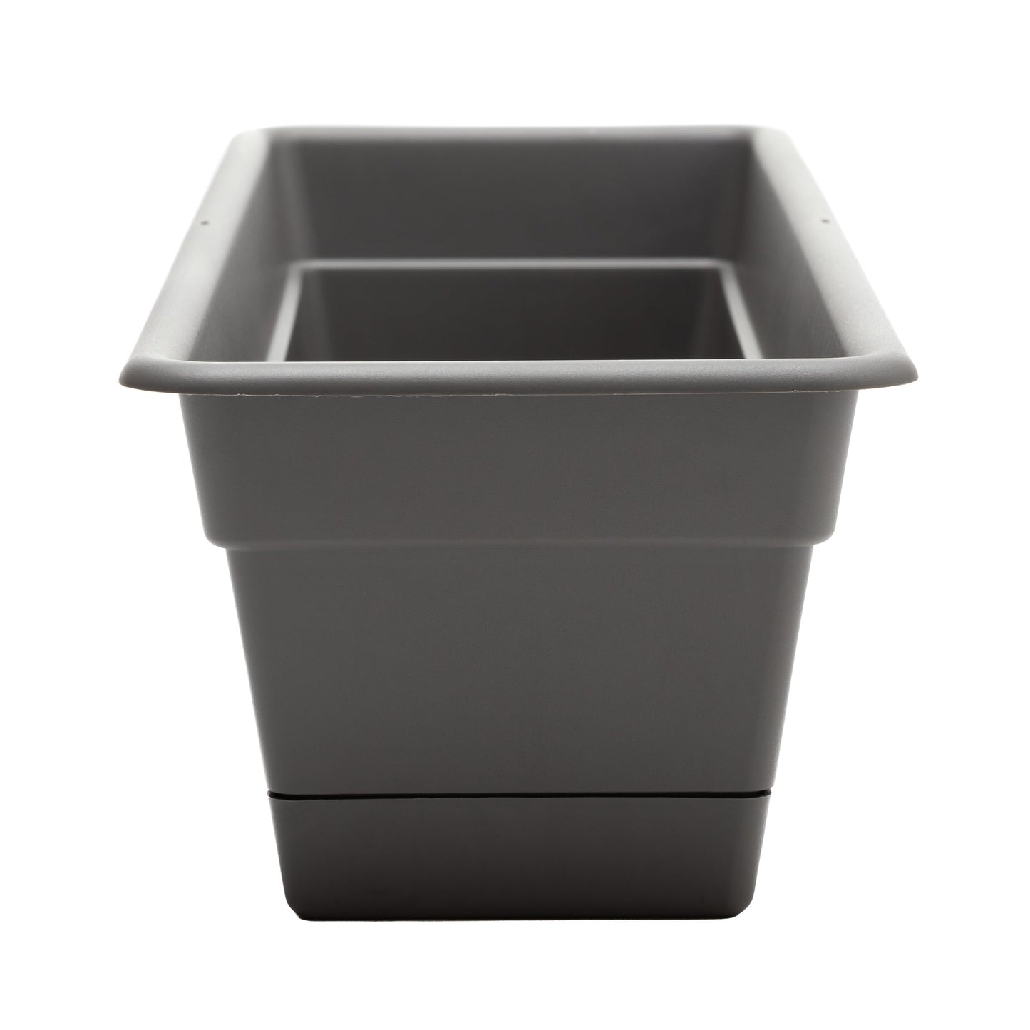Bloem Dura Cotta Window Box Planter: 24" - Charcoal - with Tray, Weatherproof Resin Box, Removable Tray for Indoor & Outdoor Use, Gardening, 3 Gallon Capacity