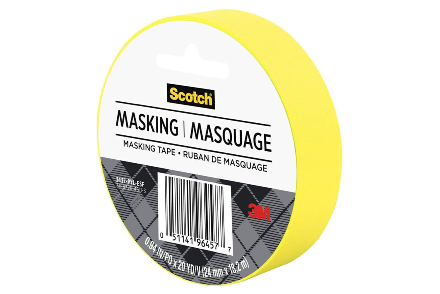 Scotch Expressions Masking Tape, .94 in x 20 yd, Great for Decorating, DIY, and Crafts, 6 Rolls, Primary Yellow