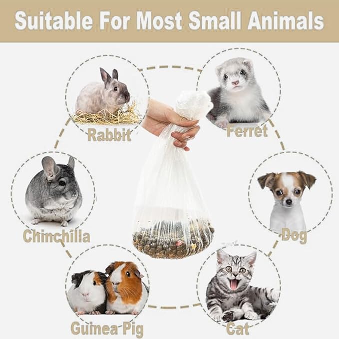 Ouliget Disposable Rabbit Cage Liner Bag with Elastic,Portable Large Size Pet Litter Box Tidy Bags,Small Animal Universal Toilet Film for Bird Hamster Cat Hedgehog,50 Pieces