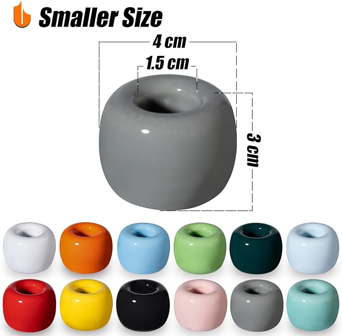 Urbanstrive Sleek Mini Ceramics Toothbrush Holder Stand for Bathroom Vanity Countertops (Gray 2-Pack)