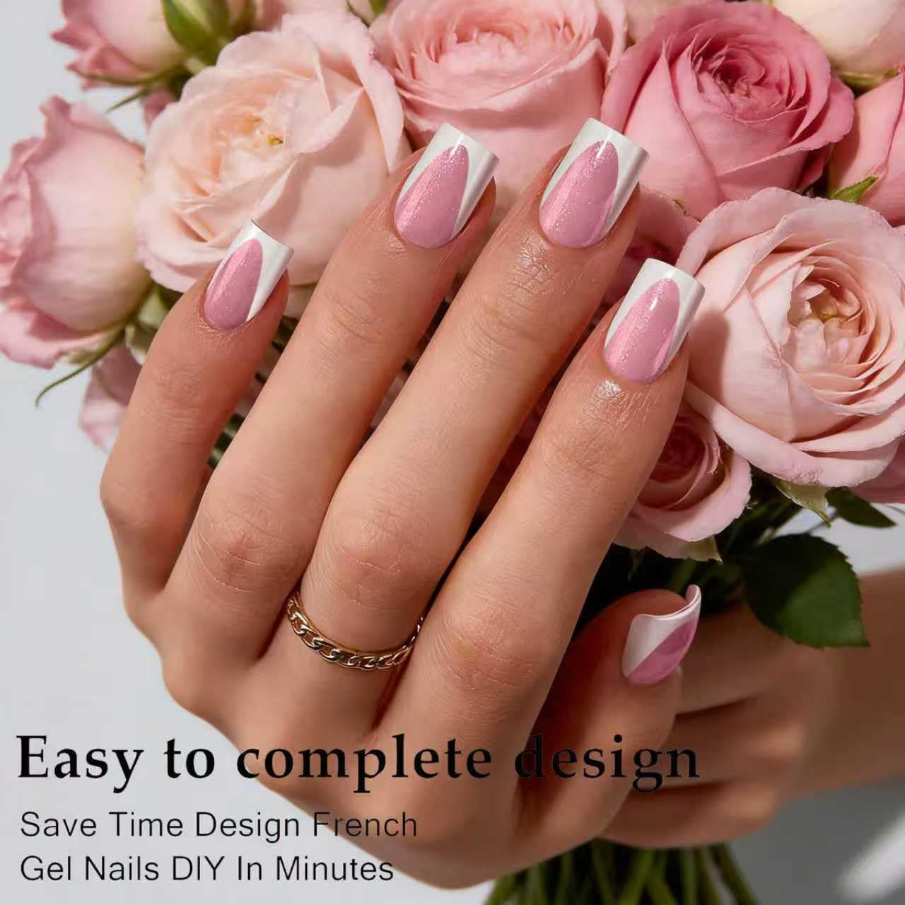 Dsixnails Short Deep Pink Glitter Base Soft Gel Nail Tips, 160Pcs Square French Tip Press On Nails, Pre-Lasting Acrylic Fake Nails, Soak Off Full Cover Nails Extension for Women Girl 16Sizes