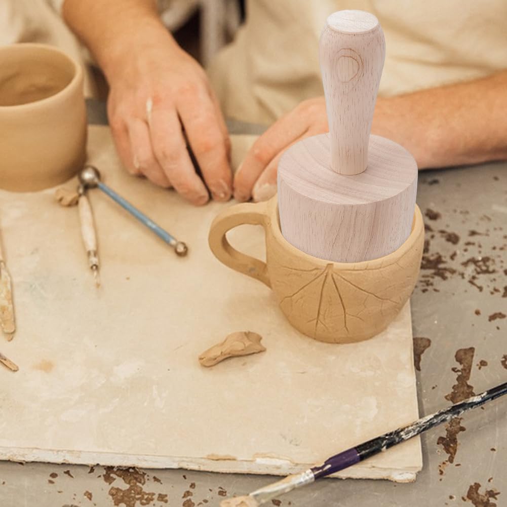 BENECREAT 7.8 x 3.2 inch Cup Pottery Mold, Wood Cup Pottery Mold, Pottery Shaping Tool for DIY Pottery Cup Ceramic Cup Mug Vase Art Making