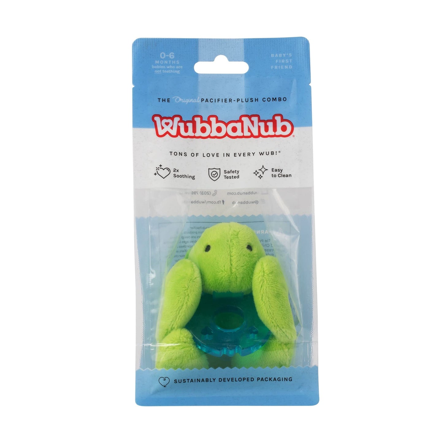 WubbaNub Infant Pacifier, Silicone, Latex Free,Phthalate Free - Turtle